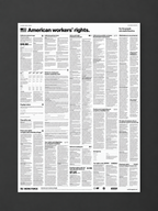 Front-facing mockup of the Modern White workplace poster against a dark wall