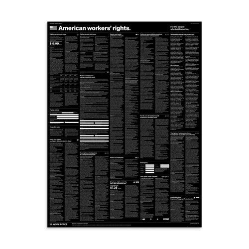 Modern Black 2026 California and federal labor law poster, 30×40 inches, with white employer writing fields